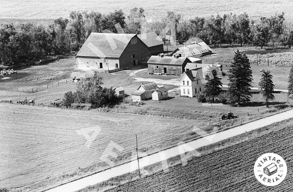 Vintage Aerial Iowa Osceola County 1970 31LOS7