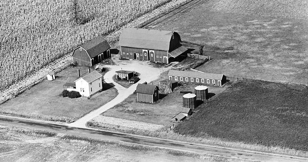 Vintage Aerial photo from 1963 in Hillsdale County, MI