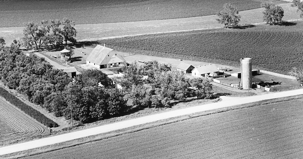 Vintage Aerial photo from 1971 in O'Brien County, IA