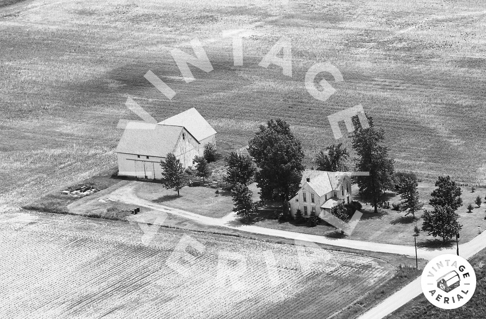 Vintage Aerial Indiana Wells County 1972 30OWE13