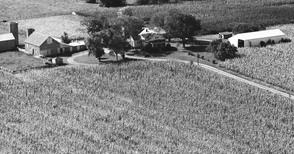 Vintage Aerial photo from 1972 in Clinton County, IL
