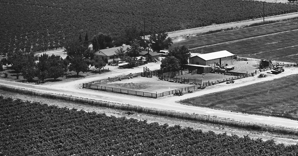 Vintage Aerial photo from 1965 in Fresno County, CA