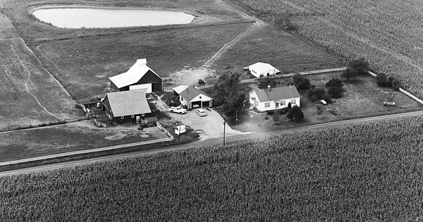 Vintage Aerial photo from 1966 in Moultrie County, IL