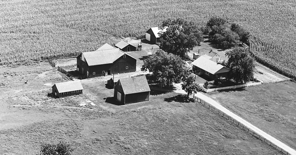 Vintage Aerial photo from 1968 in McLean County, IL