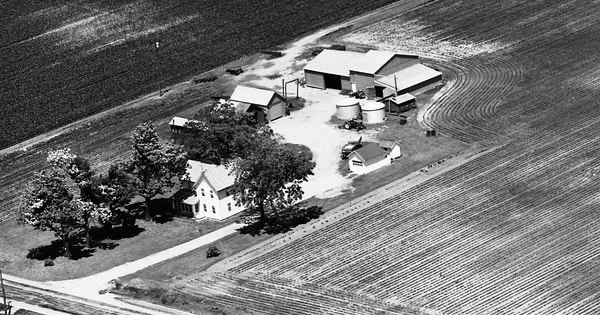 Vintage Aerial photo from 1972 in Monroe County, MI