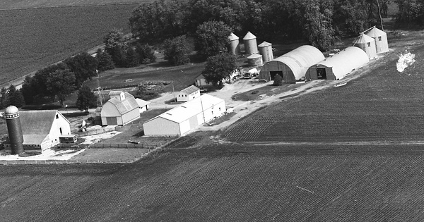 Vintage Aerial photo from 1975 in Worth County, IA