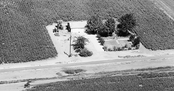 Vintage Aerial photo from 1966 in Kings County, CA