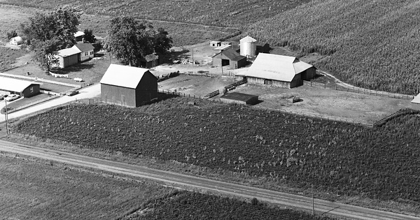 Vintage Aerial photo from 1967 in Macoupin County, IL