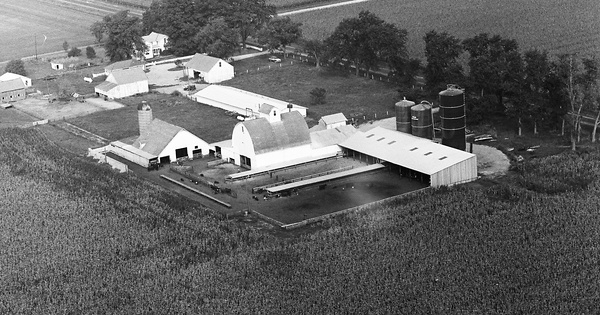 Vintage Aerial photo from 1966 in Piatt County, IL