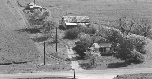 Vintage Aerial photo from 1983 in Hill County, TX