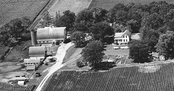 Vintage Aerial photo from 1968 in Worth County, IA