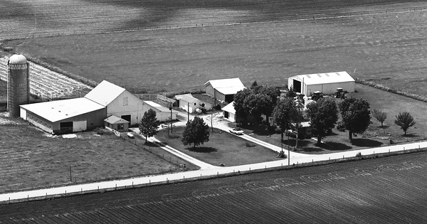 Vintage Aerial photo from 1975 in Rush County, IN