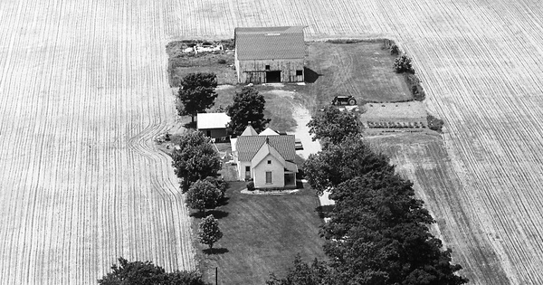 Vintage Aerial photo from 1970 in Hancock County, IN