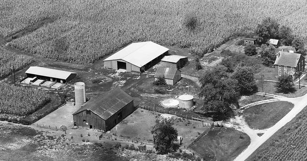 Vintage Aerial photo from 1963 in Randolph County, IL