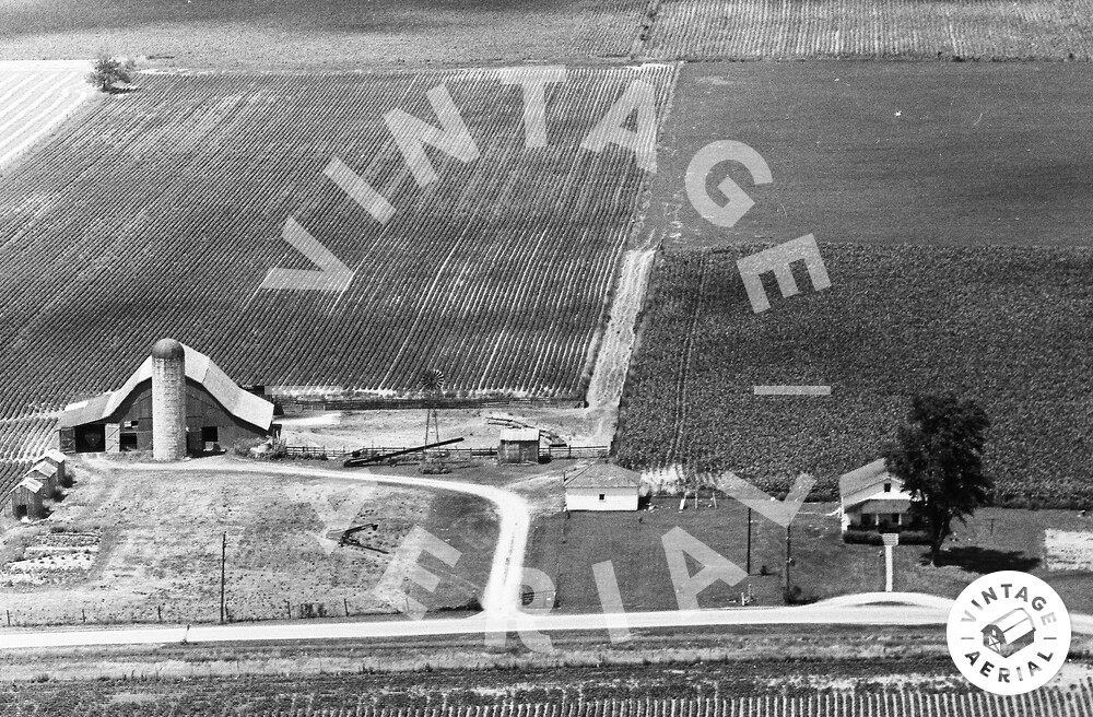 Vintage Aerial Indiana Rush County 1970 26KRU15