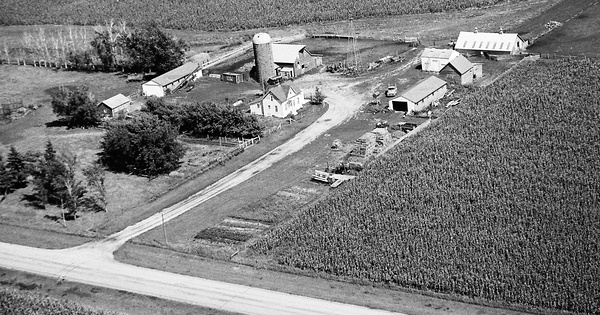 Vintage Aerial photo from 1970 in Lake County, SD