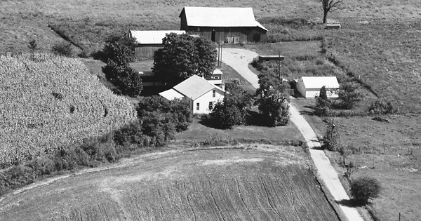 Vintage Aerial photo from 1980 in Blackford County, IN