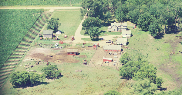 Vintage Aerial photo from 2000 in Union County, SD