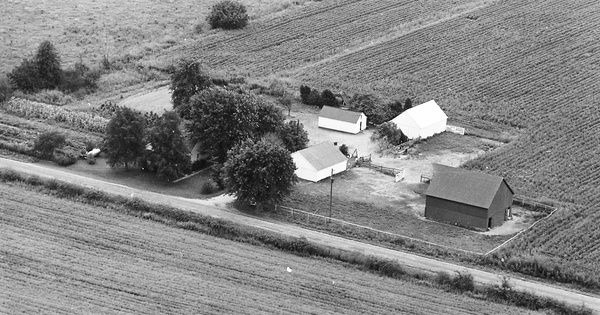 Vintage Aerial photo from 1968 in Bond County, IL
