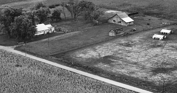Vintage Aerial photo from 1966 in Cass County, IL