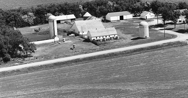 Vintage Aerial photo from 1970 in Lyon County, IA