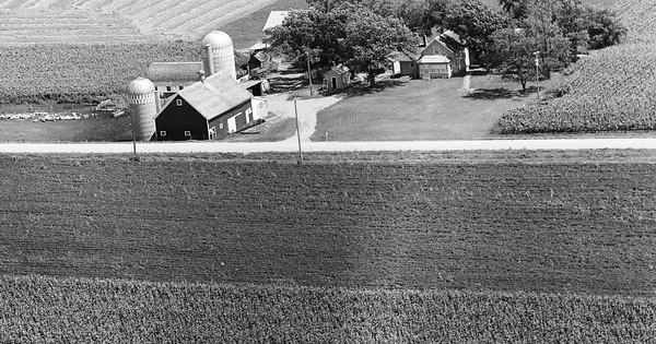 Vintage Aerial photo from 1970 in Freeborn County, MN