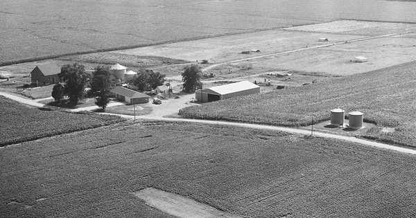 Vintage Aerial photo from 1980 in Christian County, IL