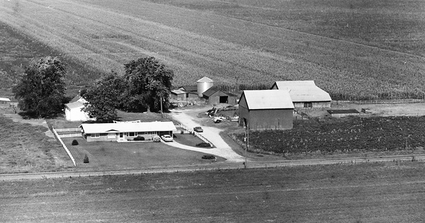 Vintage Aerial photo from 1967 in Macoupin County, IL
