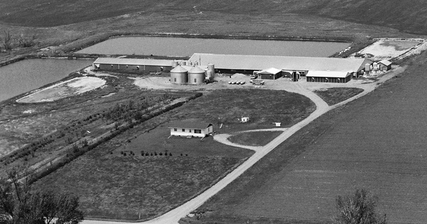 Vintage Aerial photo from 1985 in Lake County, SD