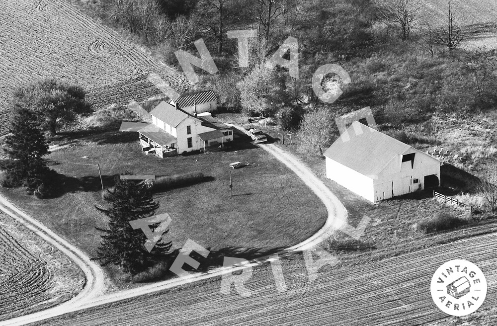 Vintage Aerial Indiana Rush County 1983 18XRU7