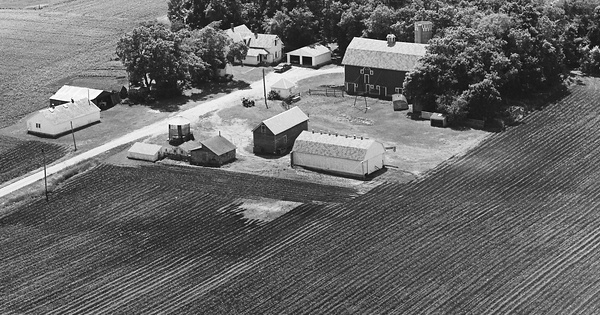 Vintage Aerial photo from 1971 in McLeod County, MN