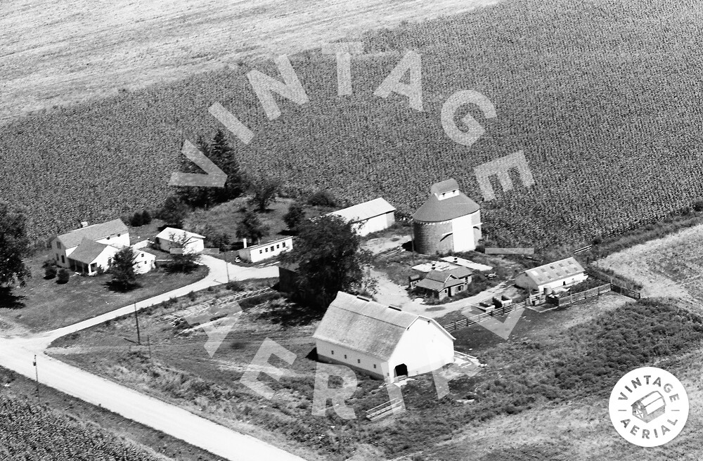 Vintage Aerial Iowa Linn County 1964 8DLI33