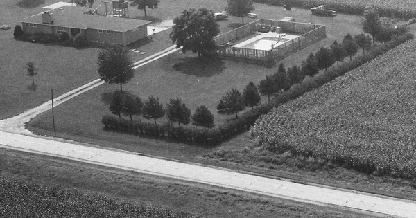 Vintage Aerial photo from 1990 in Clinton County, IA