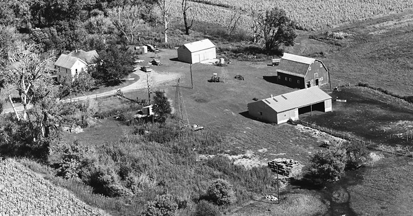 Vintage Aerial photo from 1970 in Union County, SD