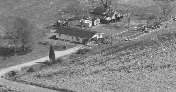 Vintage Aerial photo from 1990 in Evangeline Parish, LA