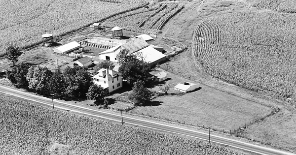 Vintage Aerial photo from 1966 in McLean County, IL