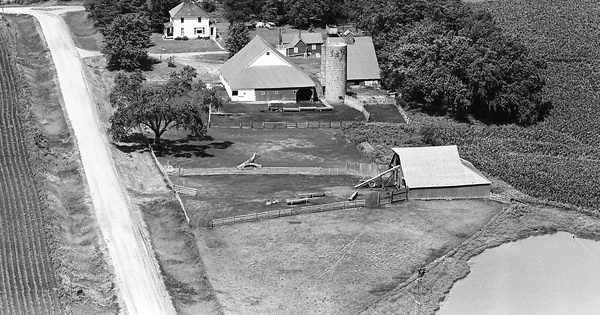 Vintage Aerial photo from 1964 in Poweshiek County, IA