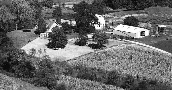 Vintage Aerial photo from 1972 in Clinton County, IL