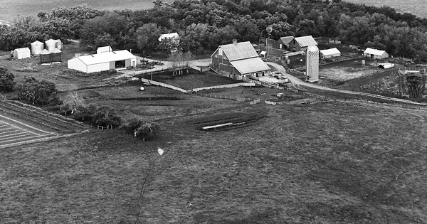 Vintage Aerial photo from 1971 in Clay County, SD