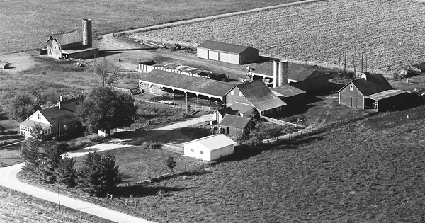 Vintage Aerial photo from 1966 in Pulaski County, IN