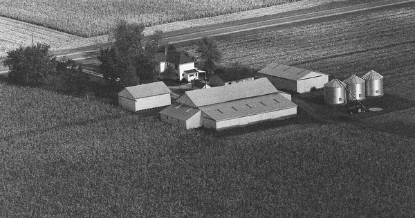 Vintage Aerial photo from 1990 in LaGrange County, IN