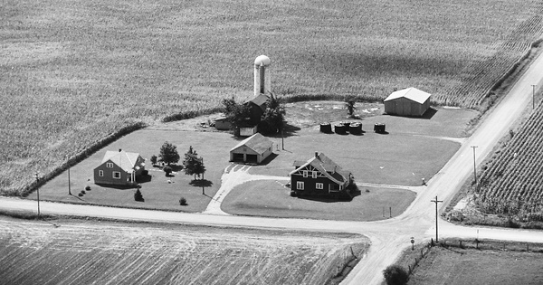 Vintage Aerial photo from 1980 in Clare County, MI