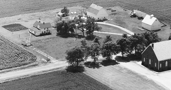 Vintage Aerial photo from 1972 in Champaign County, IL