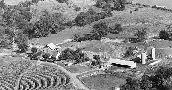 Vintage Aerial photo from 1968 in Bond County, IL