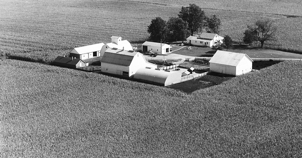 Vintage Aerial photo from 1967 in Bureau County, IL