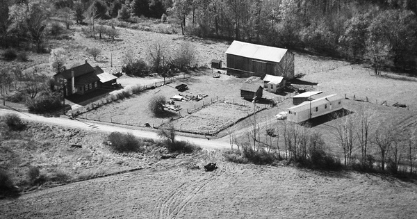 Vintage Aerial photo from 1990 in Tioga County, NY