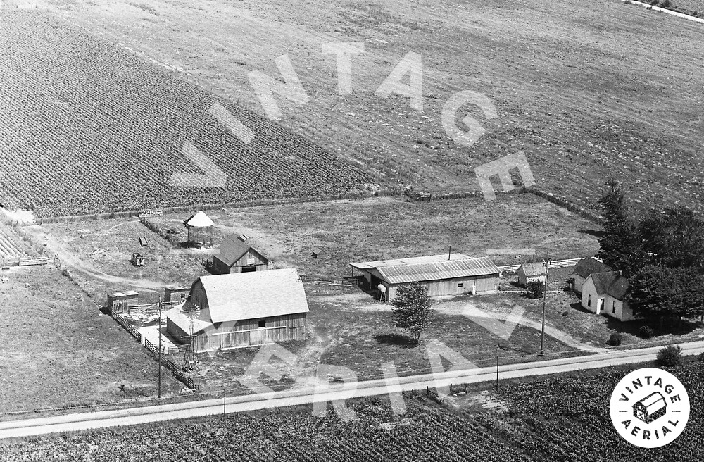 Vintage Aerial Indiana Rush County 1970 14KRU18