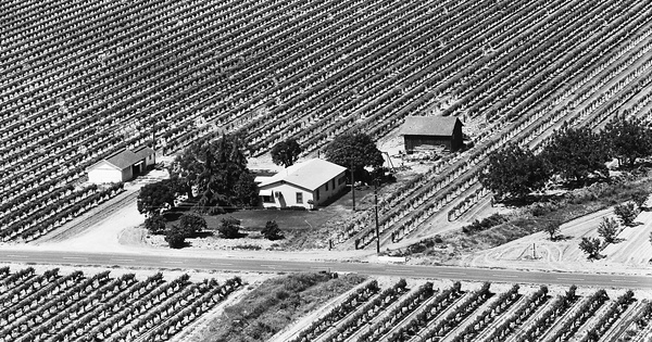 Vintage Aerial photo from 1965 in Fresno County, CA