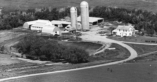 Vintage Aerial photo from 1970 in Roberts County, SD