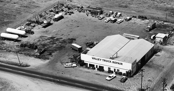 Vintage Aerial photo from 1968 in Kern County, CA